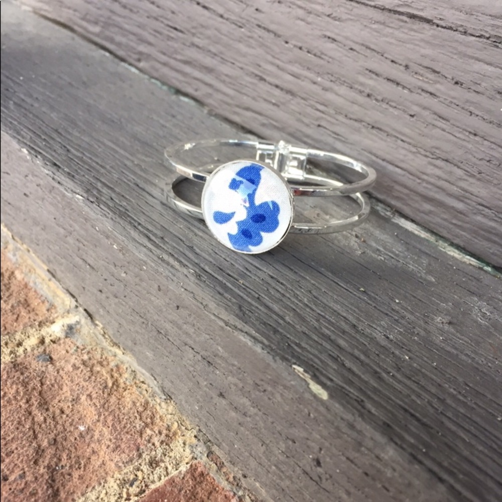 Blue and White Silver Bracelet